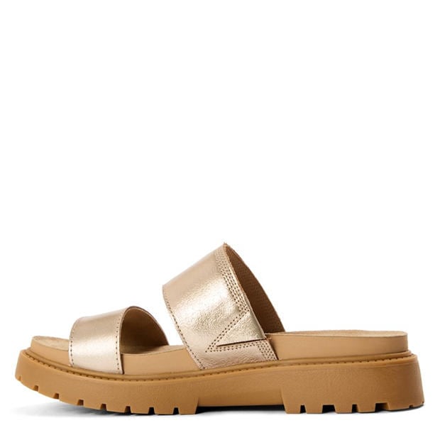 Women's Slide Sandal Gold Flat Sandals