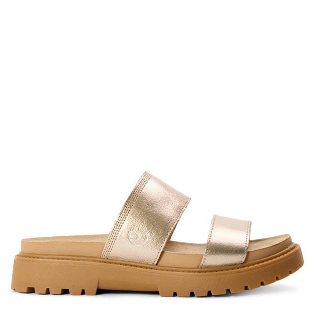 Women's Slide Sandal Gold Flat Sandals