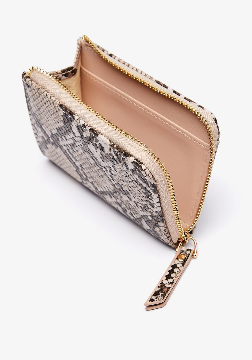 Textured animal-pattern wallet with zip closure by celeste