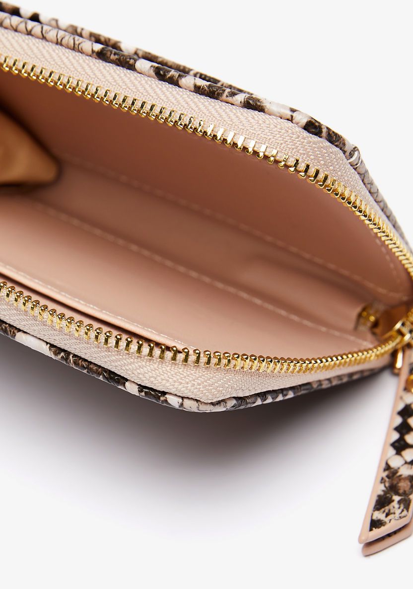 Textured animal-pattern wallet with zip closure by celeste