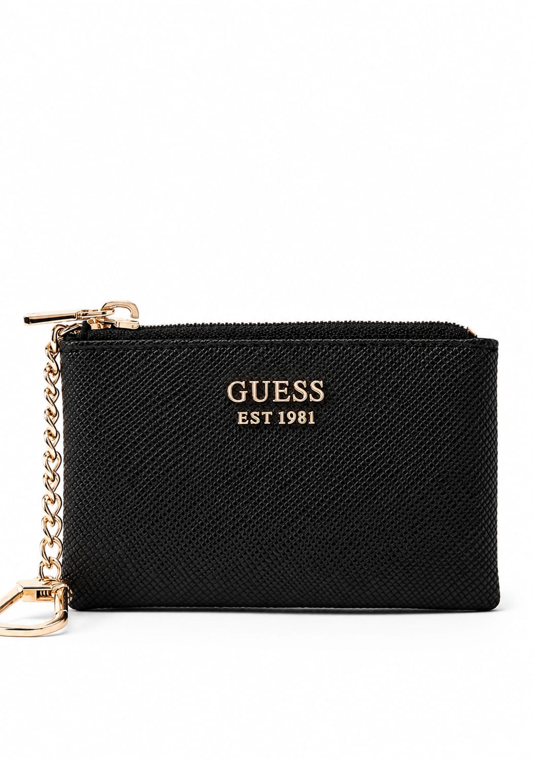 Black laurel zip pouch