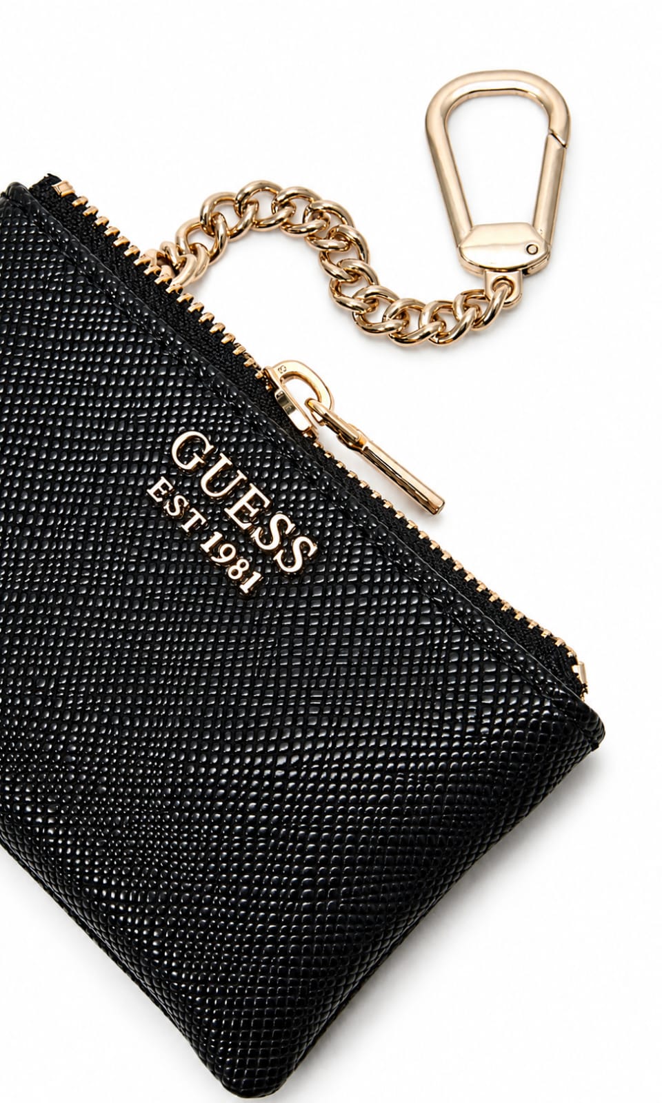Black laurel zip pouch