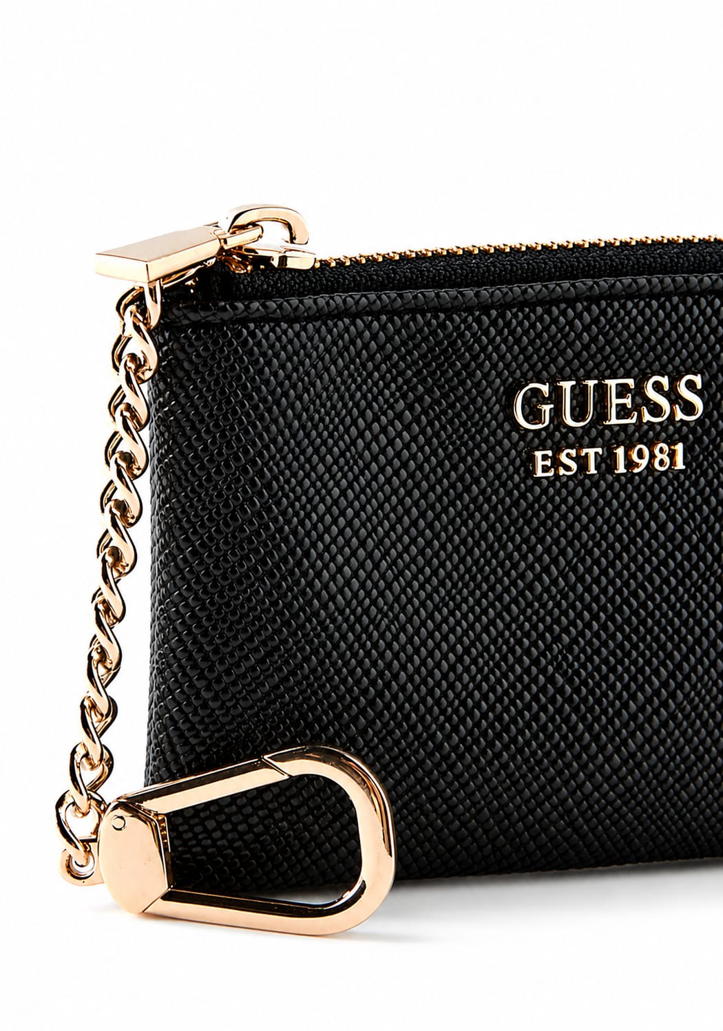 Black laurel zip pouch