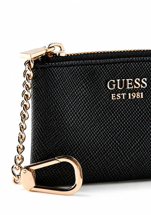 Black laurel zip pouch