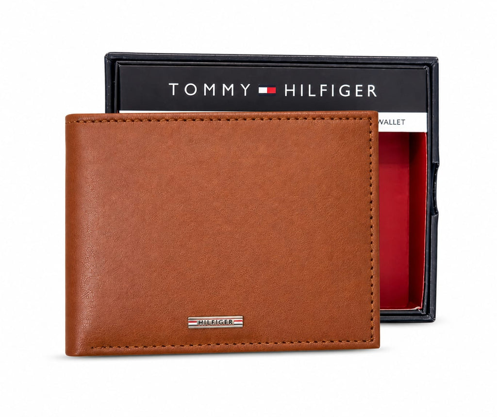 Tommy Hilfiger Men’s Leather Wallet – Brown RFID Protection