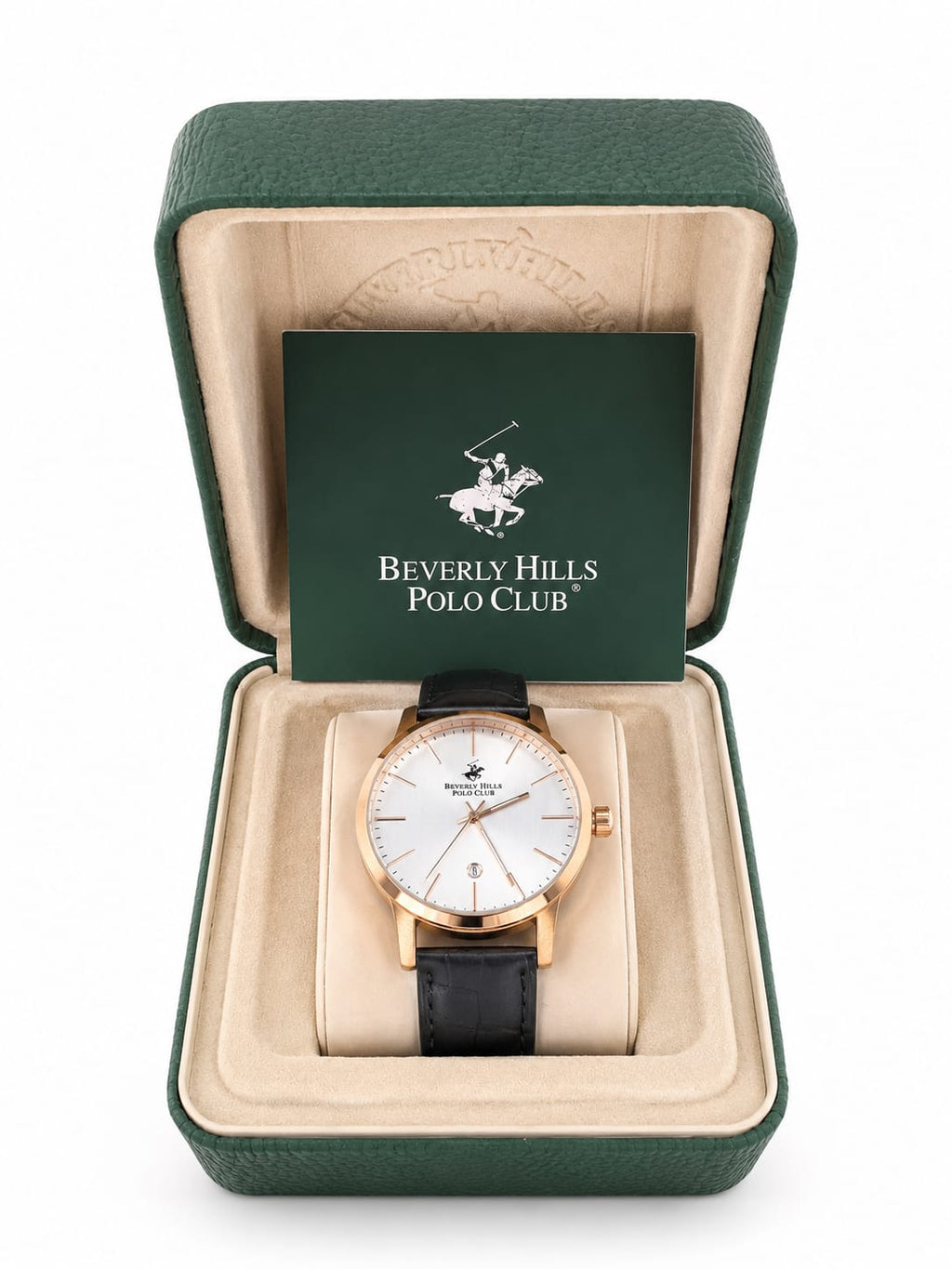 Beverly Hills Polo Club Men’s Classic Leather Strap Watch
