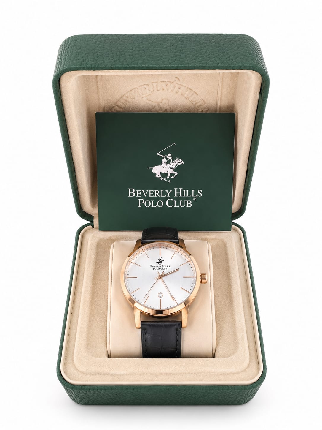 Beverly Hills Polo Club Men’s Classic Leather Strap Watch
