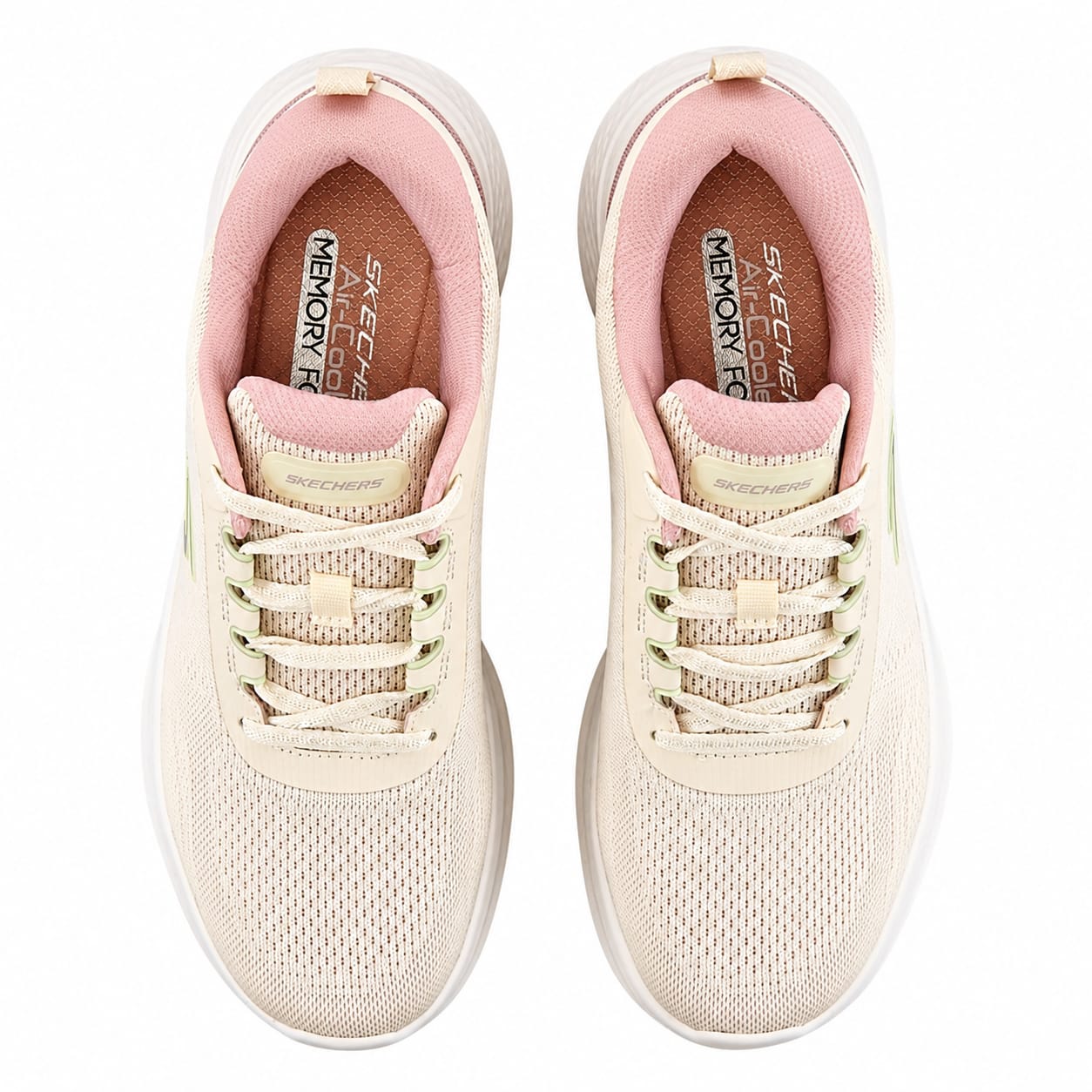 Skechers Women’s Ultra-Light Memory Foam Running & Walking Sneakers – Beige Pink