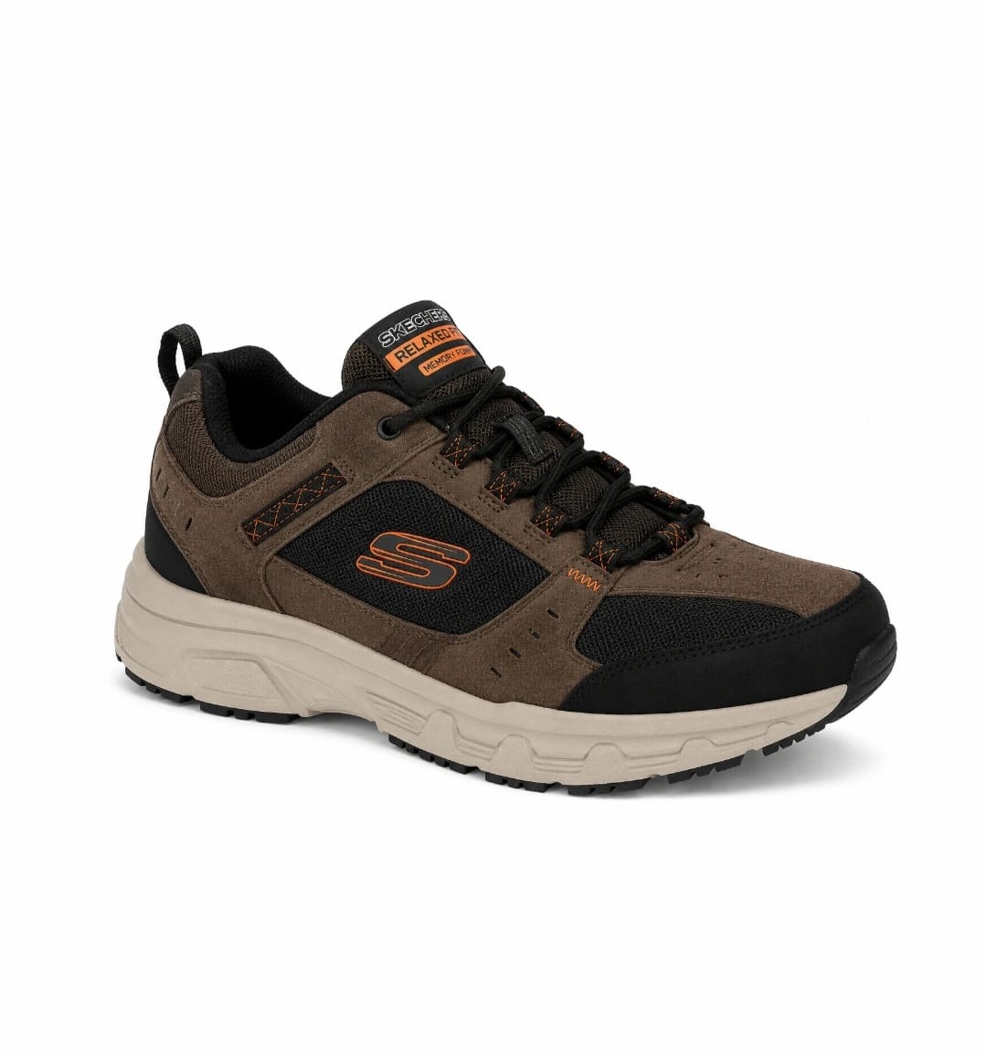 Skechers Relaxed Fit Memory Foam Trail Shoes – Brown/Black