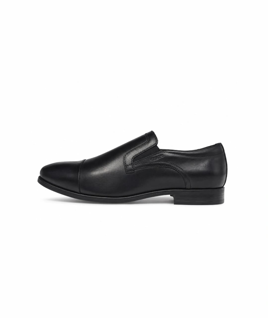 GEOX Respira™ Men's Black Leather Formal Slip-On Shoes