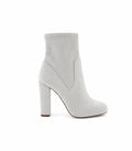 Luxury Silver Glitter Sock Ankle Boots – High Block Heel