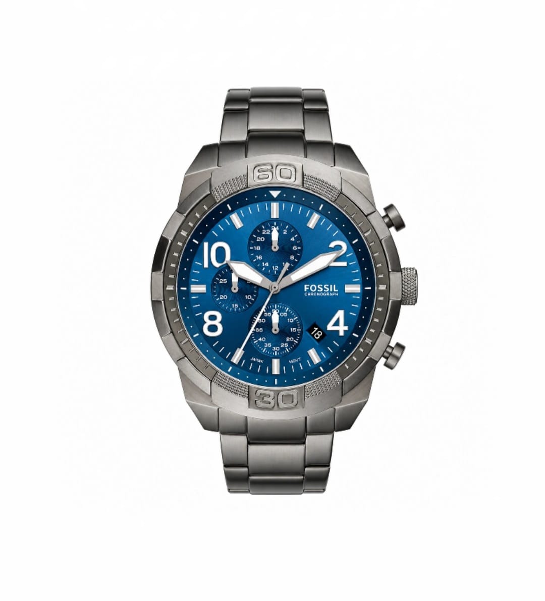 Fossil Men's Chronograph Blue Dial Stainless Steel Watch