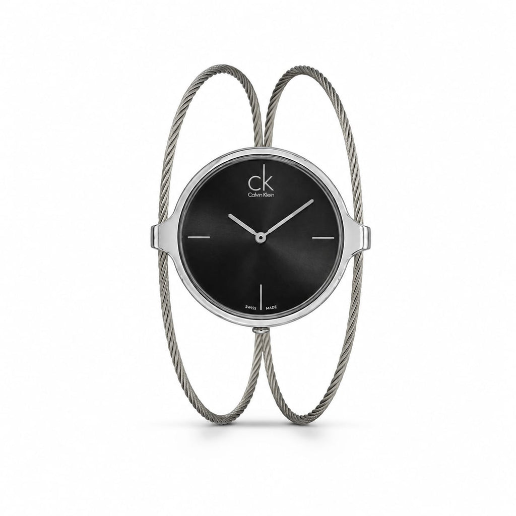 Calvin Klein Agile Watch K2Z2S111 – Women's Black Dial Stainless Steel Quartz Watch
