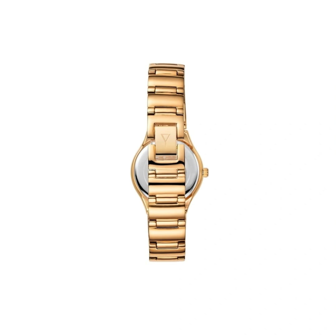 Ecstacy Women’s Gold-Tone Crystal Watch with Mother of Pearl Dial