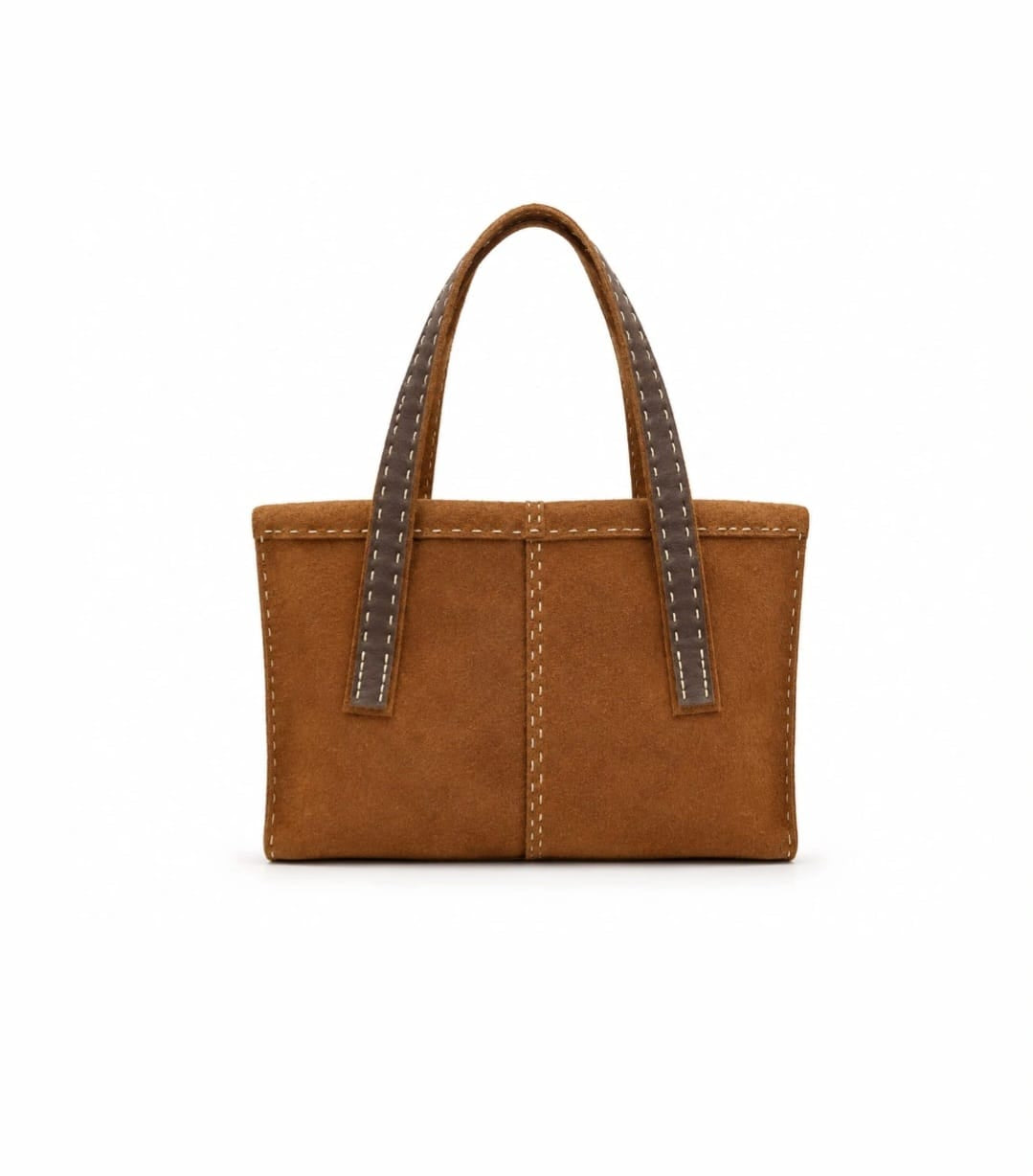 Sarah Collections Suede Tote Bag – Tan Brown