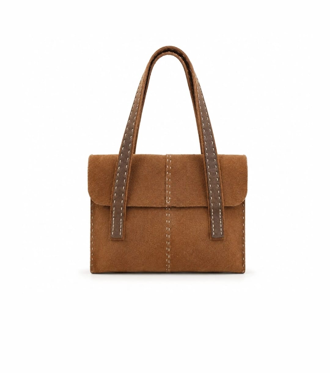 Sarah Collections Suede Tote Bag – Tan Brown