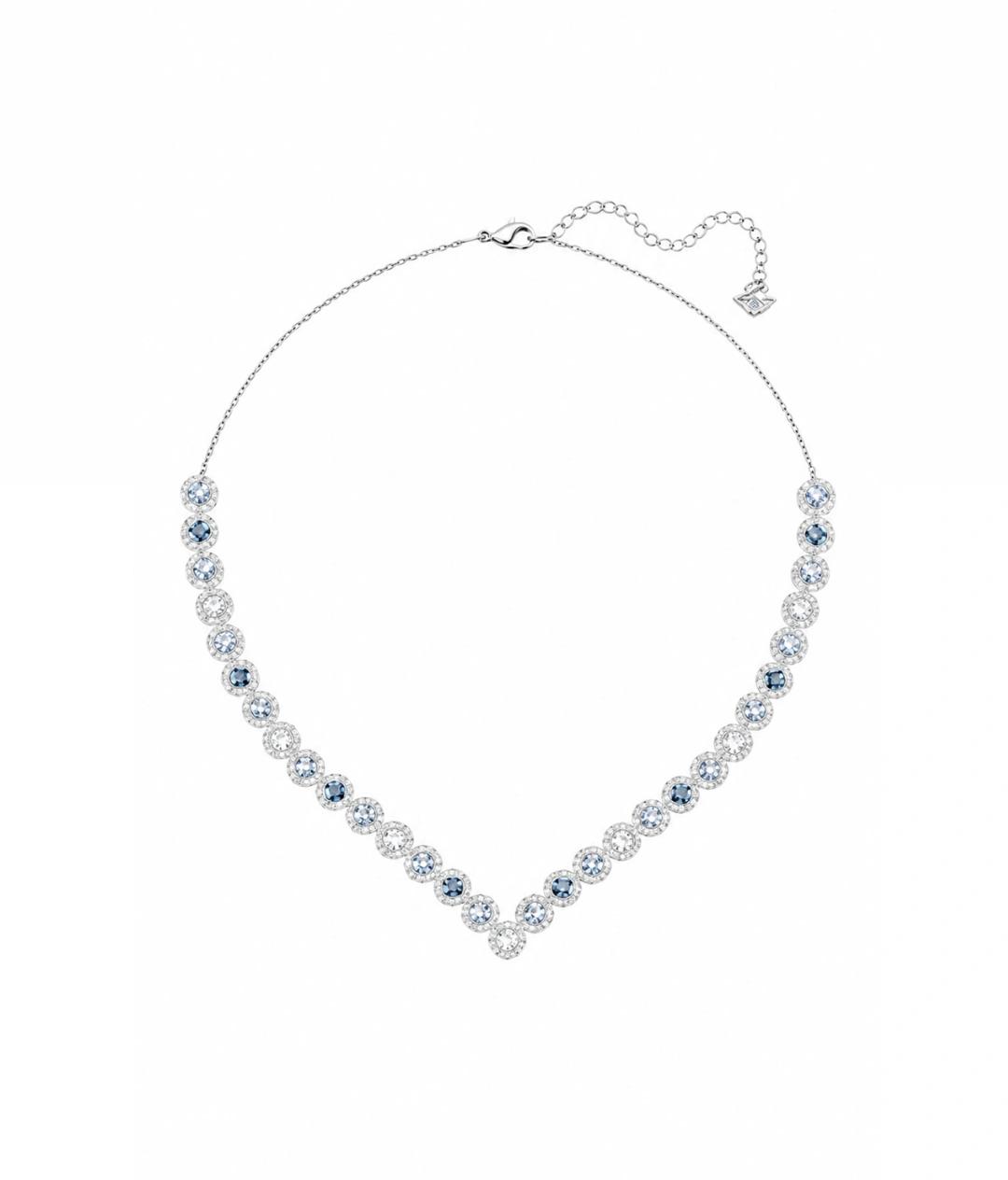 Swarovski Angelic Square Necklace, Blue, Rhodium Plated ✨