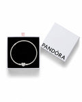 Pandora Sparkling Heart Clasp Snake Chain Bracelet – Sterling Silver