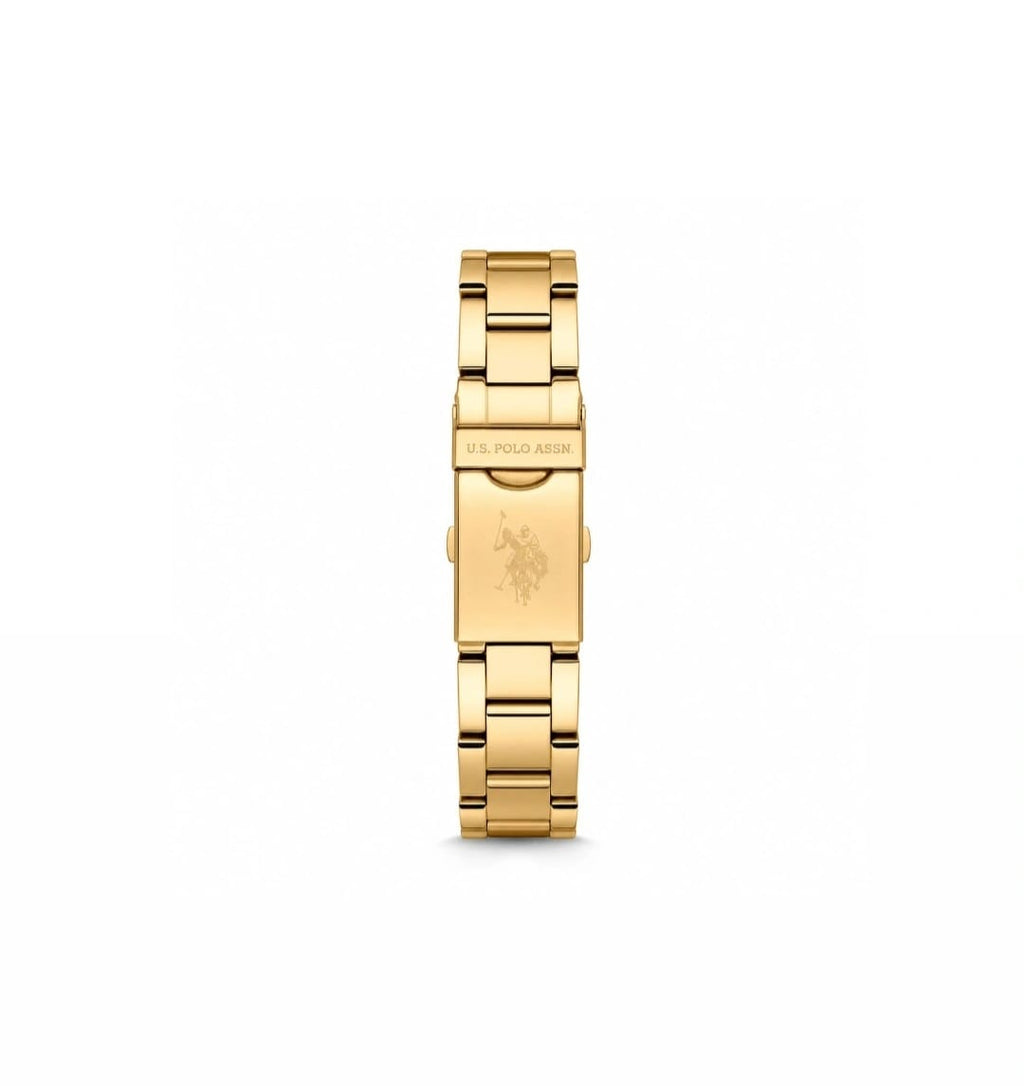 U.S. Polo Assn. Gold-Tone Crystal Bezel Women’s Watch