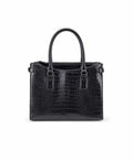 ALDO Black Croc-Embossed Structured Tote Bag – Elegant Everyday Handbag