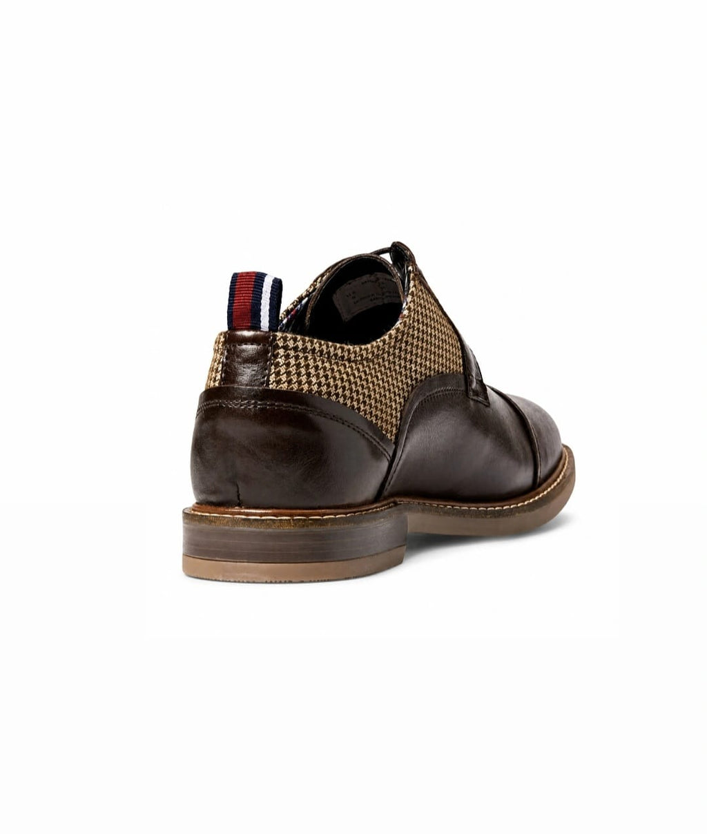 Ben Sherman Burke Men's Leather Oxford Shoes – Brown | Cap Toe | Rubber Sole