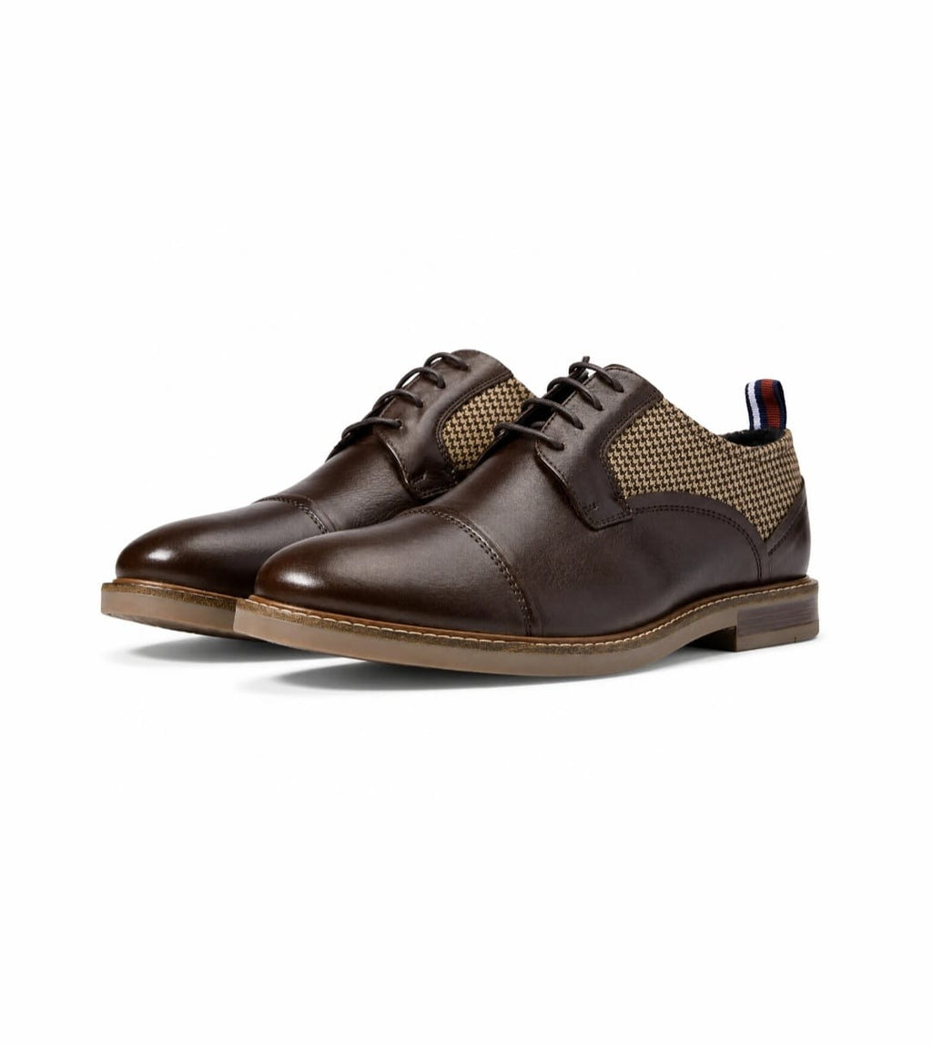 Ben Sherman Burke Men's Leather Oxford Shoes – Brown | Cap Toe | Rubber Sole