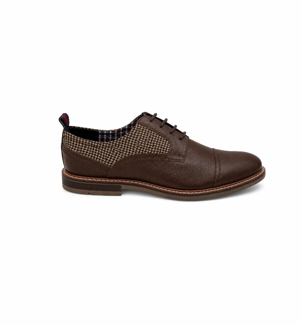 Ben Sherman Burke Men's Leather Oxford Shoes – Brown | Cap Toe | Rubber Sole
