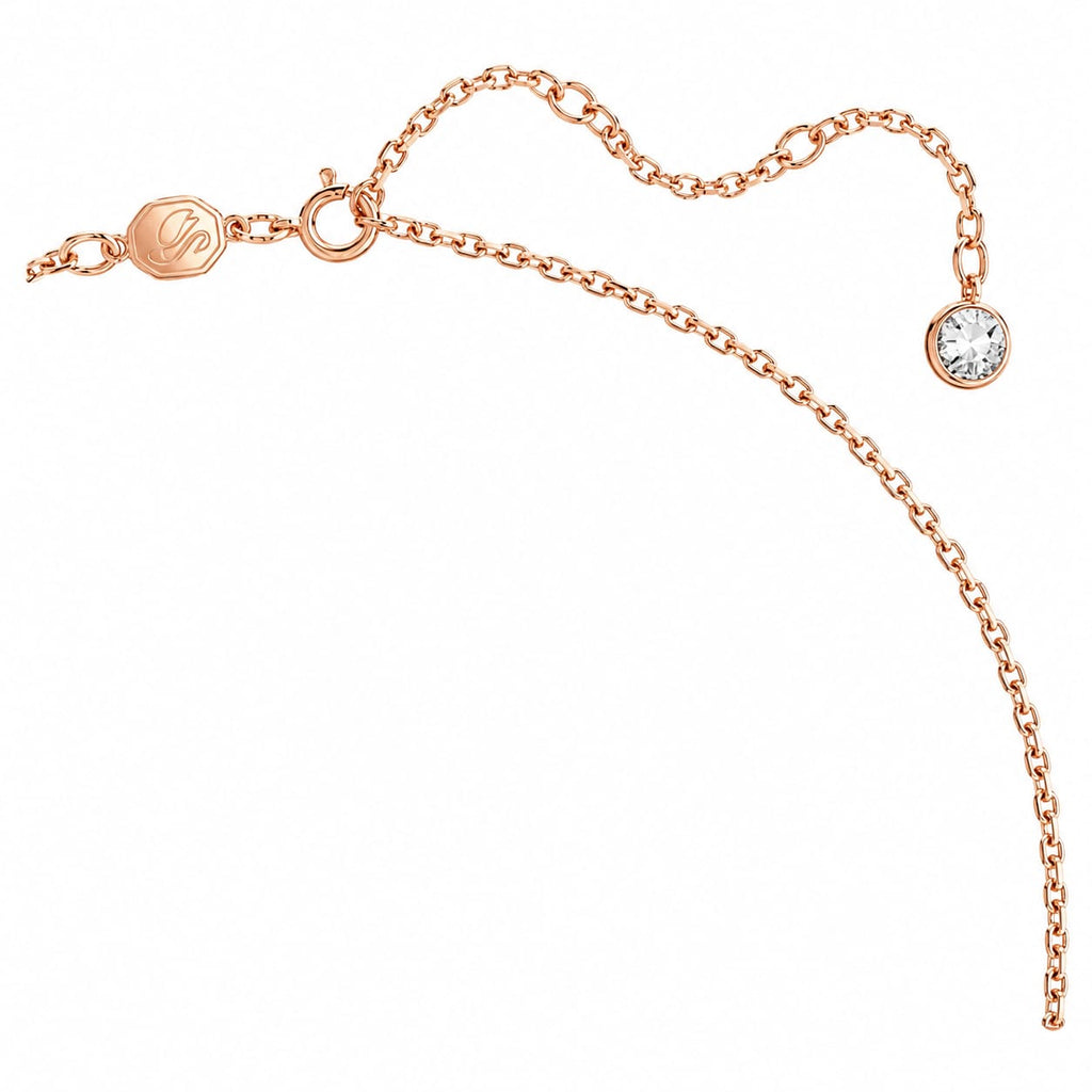 Swarovski Swan Rose Gold-Tone Necklace with Pink Crystal Pavé Pendant