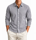 A|X Armani Exchange – Grey Striped Slim Fit Shirt