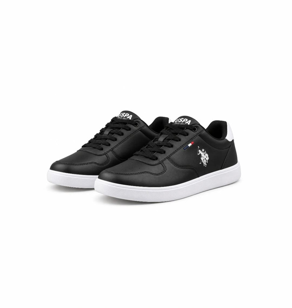 USPA Classic Black Sneakers – Timeless Style, Everyday Comfort