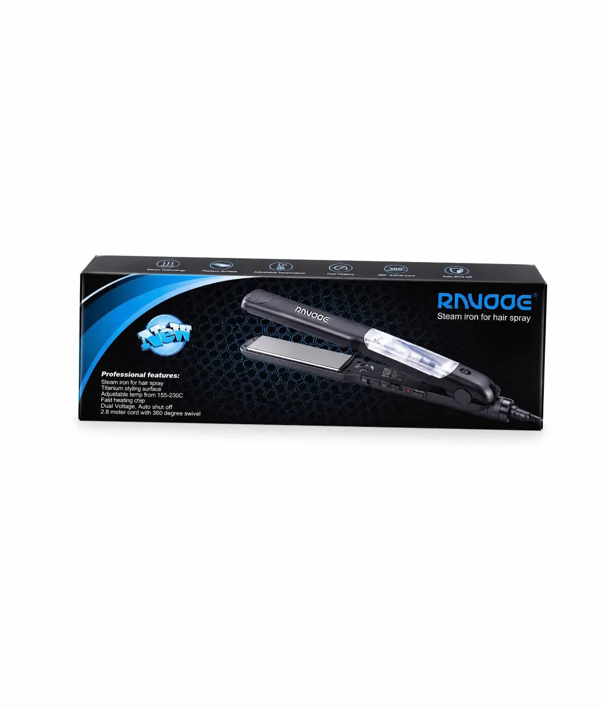RINUOQC Steam Hair Straightener – Titanium Plates, 155–230°C