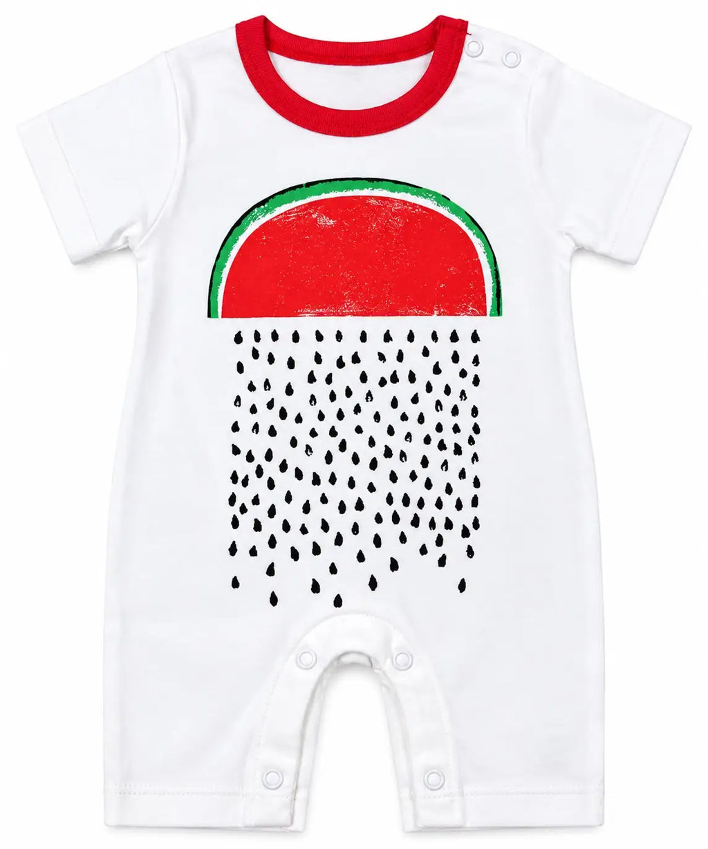 Baby 100% Cotton Short-Sleeve Outfit – White