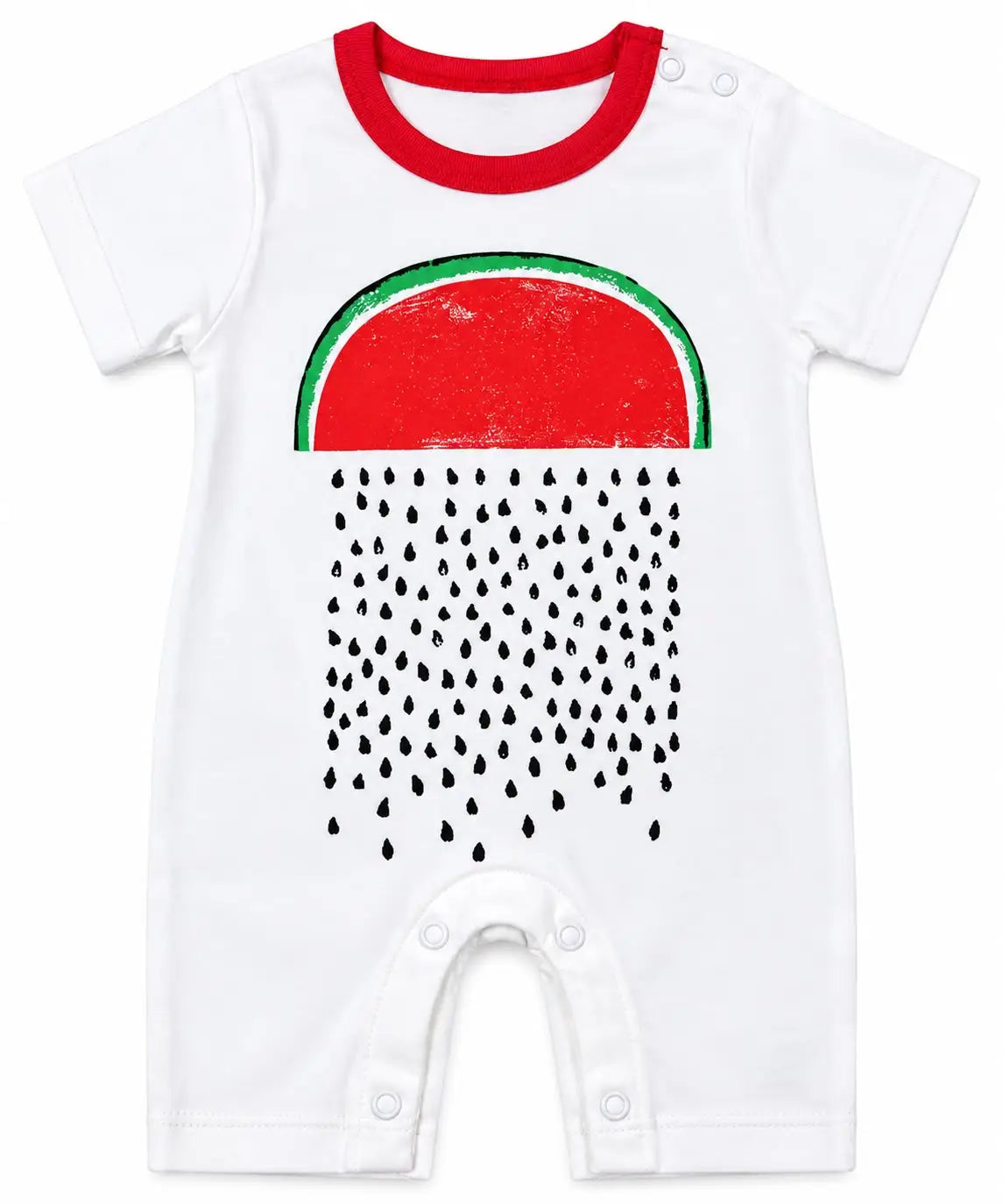 Baby 100% Cotton Short-Sleeve Outfit – White