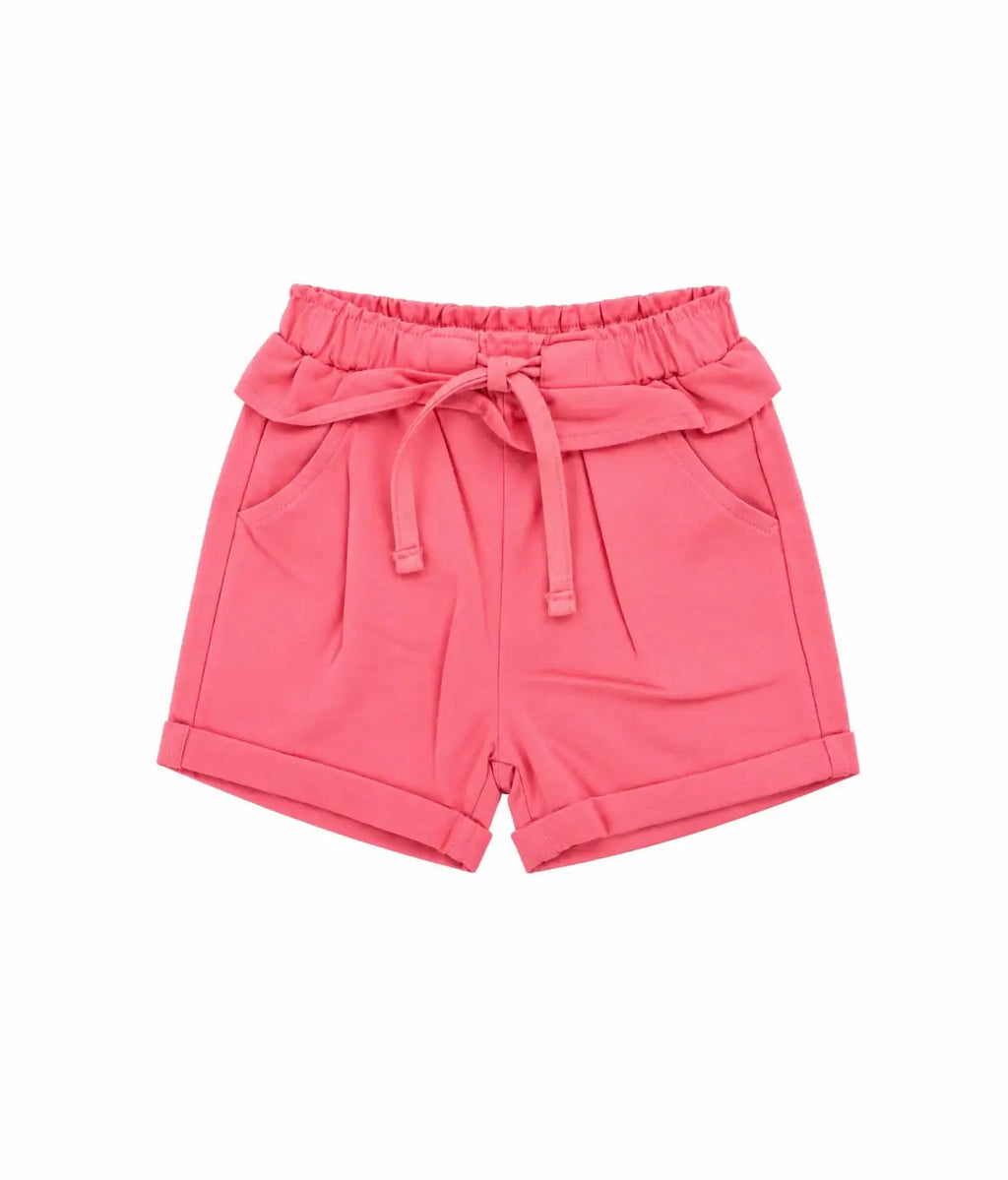 Ruffle Floral Embroidery Shirt & Shorts Set – Girls