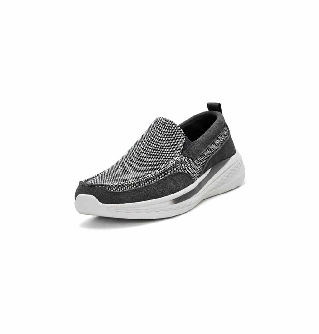 Gray Knit Slip-On Casual Sneakers