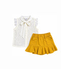 2-Piece Baby Girl Solid Top & Skirt Set