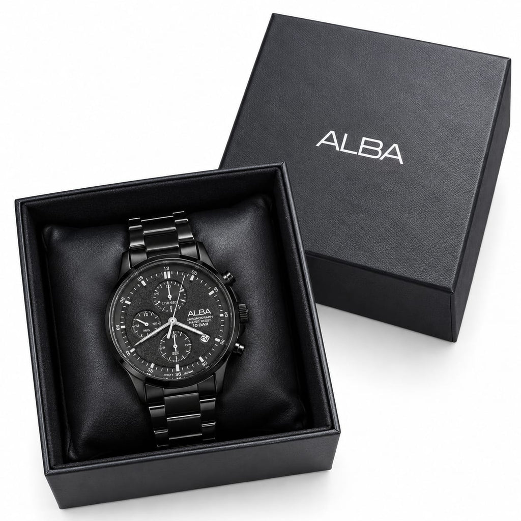ALBA Black Chronograph Stainless Steel Watch