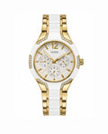 GUESS WaterPro W0556L2 Women’s Gold-Tone & White Quartz Watch with Crystal Accents