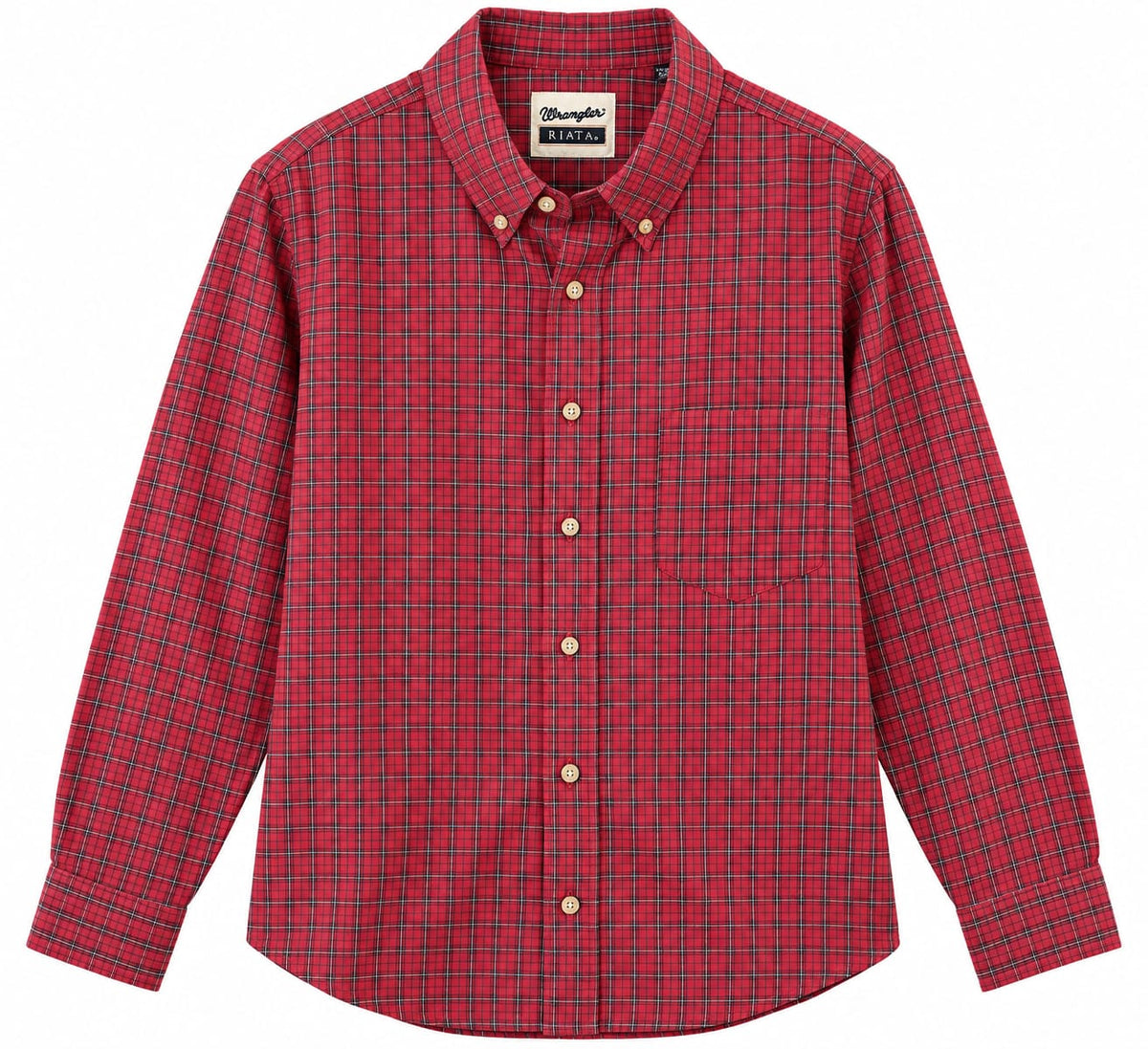 Wrangler Riata Plaid Button-Down Shirt – Red – XXL