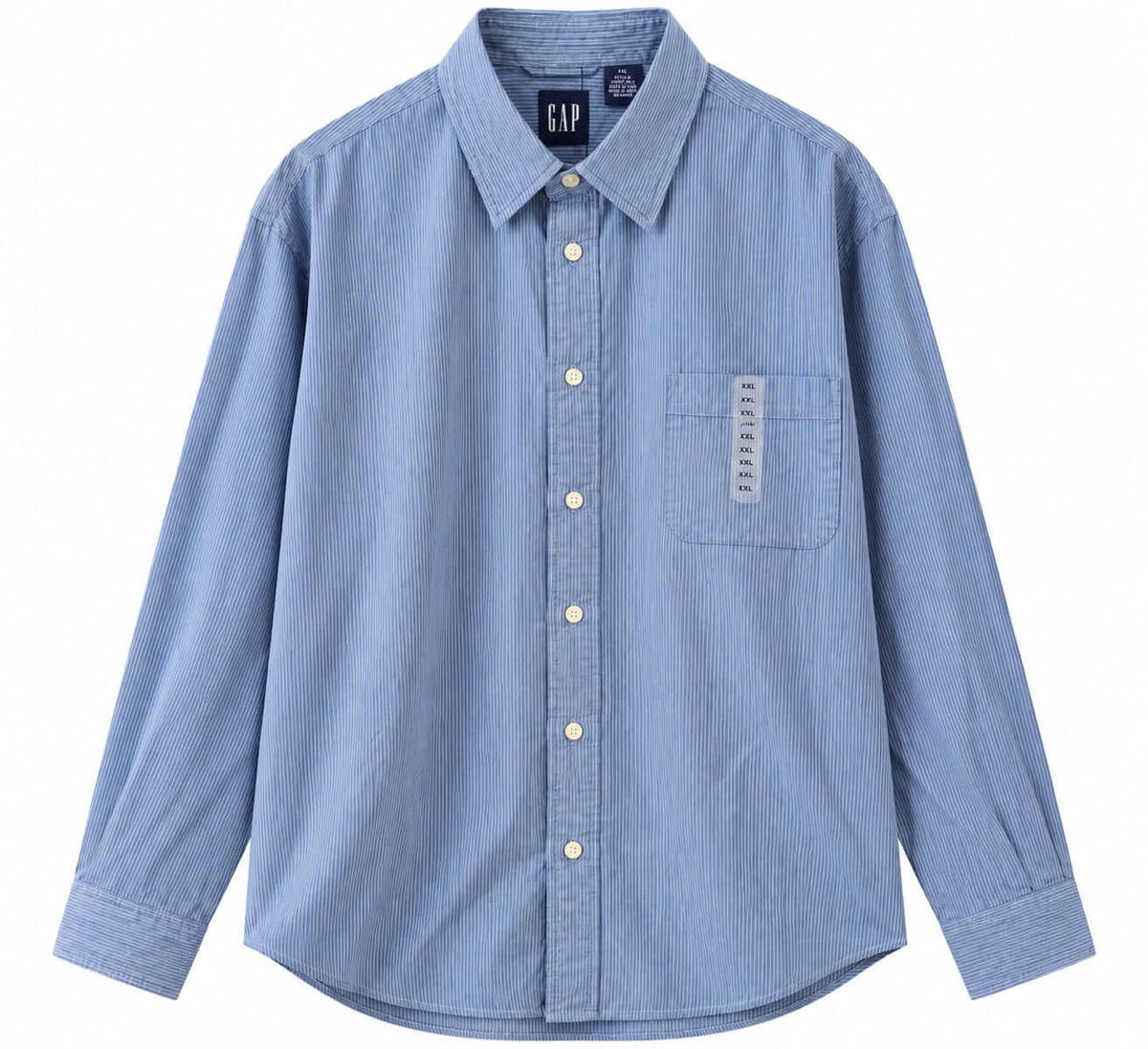 GAP Blue Pinstripe Button-Down Shirt – XXL