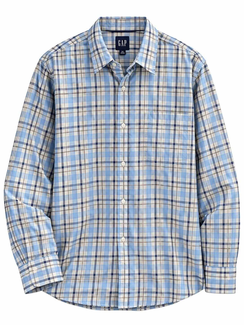 GAP Blue & White Plaid Long-Sleeve Shirt