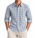 GAP Blue & White Plaid Long-Sleeve Shirt