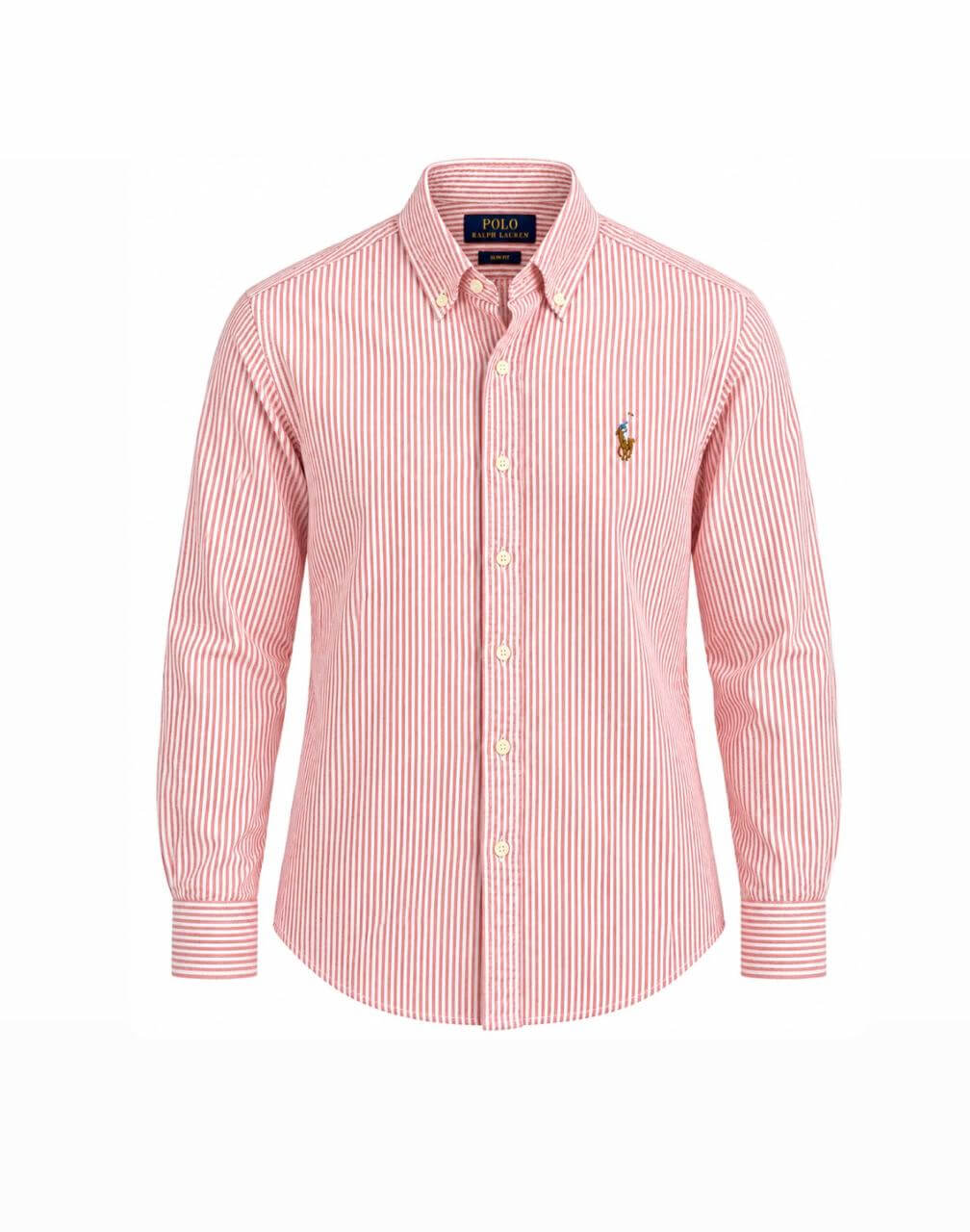 Polo Ralph Lauren Slim Fit Red & White Striped Button-Down Shirt
