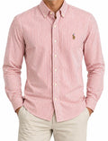 Polo Ralph Lauren Slim Fit Red & White Striped Button-Down Shirt