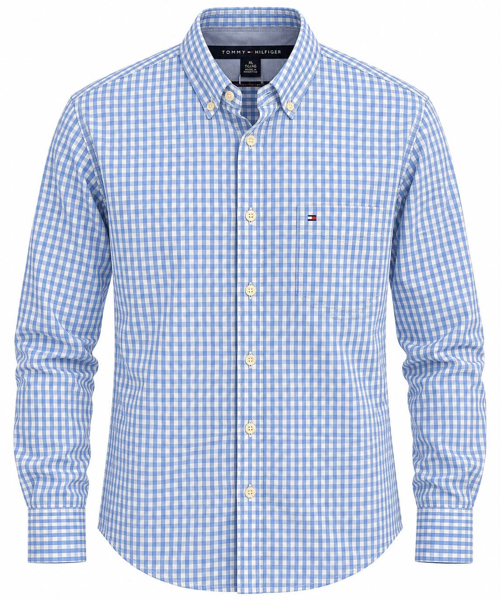 Tommy Hilfiger Classic Fit Blue & White Gingham Check Shirt