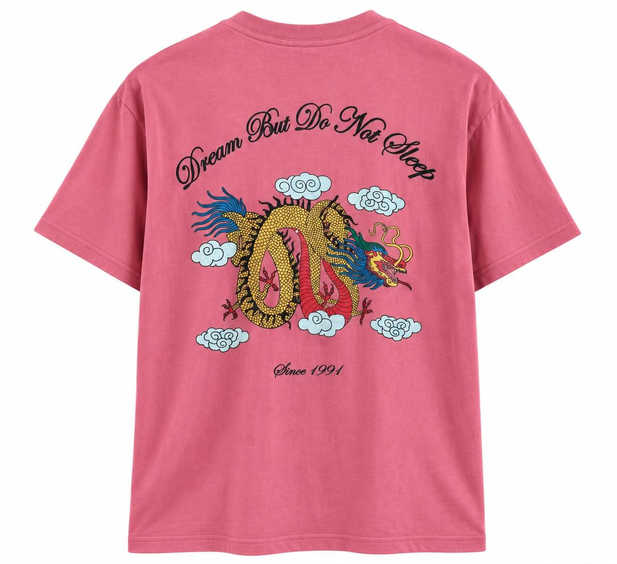 Pull&Bear Relaxed Fit Pink Dragon Graphic T-Shirt