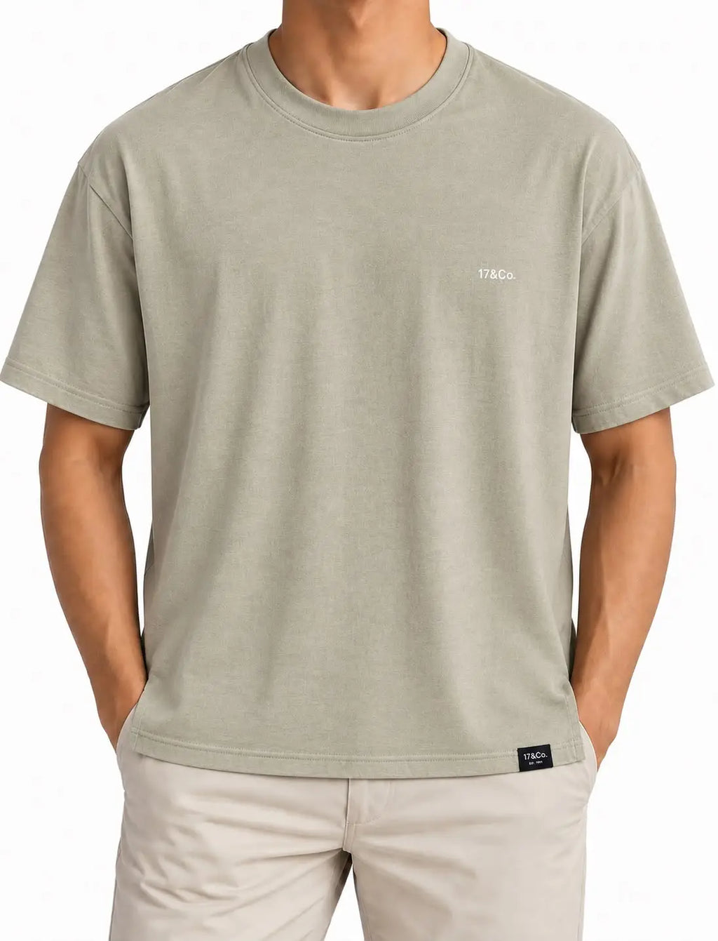 17&Co. Brand Heritage Beige Crewneck T-Shirt