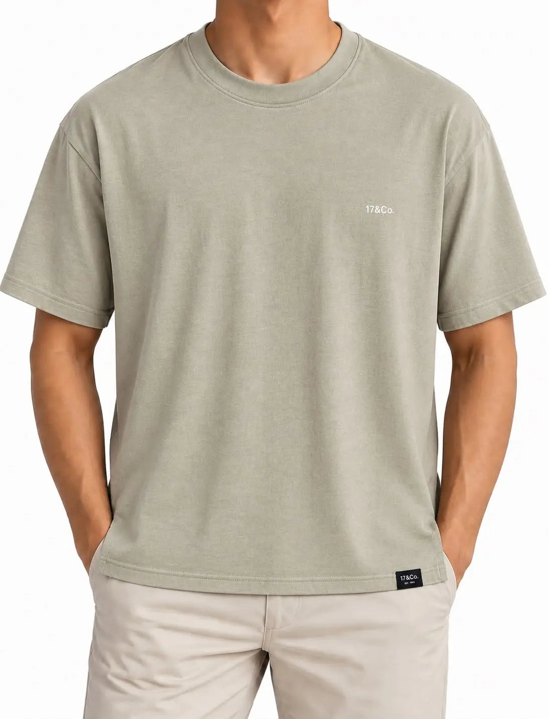 17&Co. Brand Heritage Beige Crewneck T-Shirt