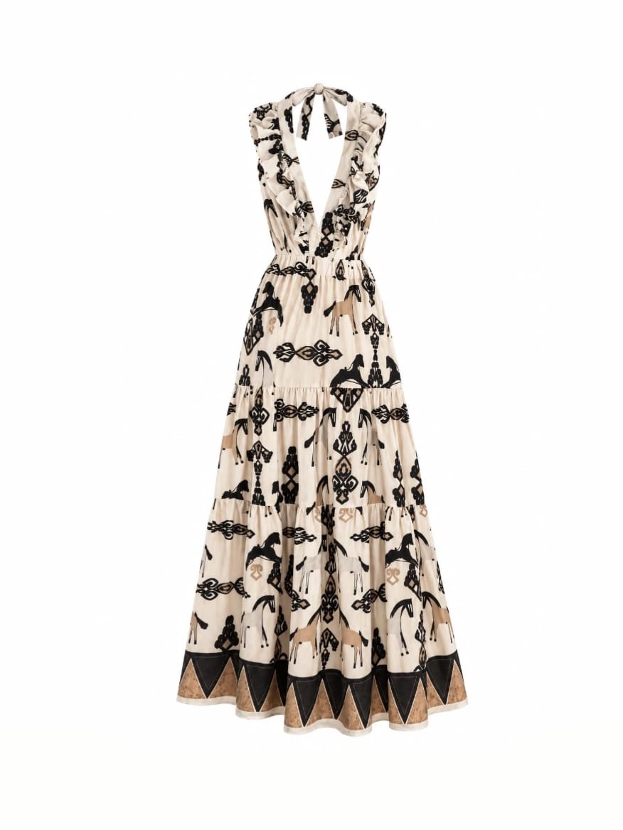Printed Tiered Maxi Dress