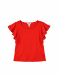 H&M Red Lace Flutter Sleeve Top – Size M